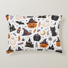 Süßes Halloween-Nahtlosmuster mit schwarzen Katzen Dekokissen