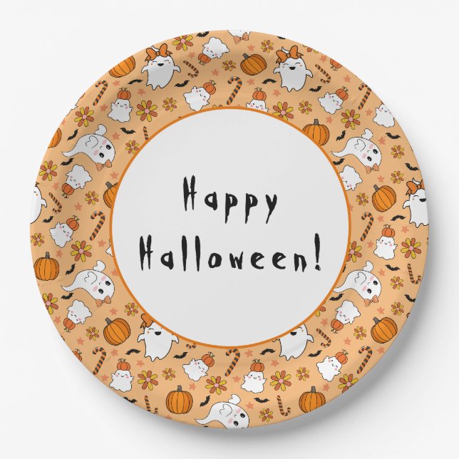 Süßes Halloween Pappteller (Vorderseite)