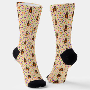 Süßes Halloween-Ratten- und Kürbismuster Socken