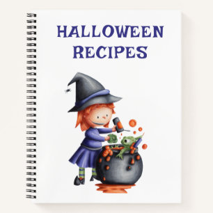 Süßes Halloween-Rezept-Kochbuch Notizbuch