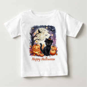 Süßes Halloween-Schwarzkatze-T-Shirt Baby T-shirt