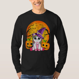 Süßes Halloween-Shirt Mädchen Frauen Witchy Einhor T-Shirt