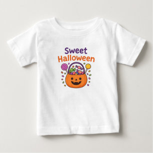 Süßes Halloween Süßes Candy-Eimer-Design Baby T-shirt