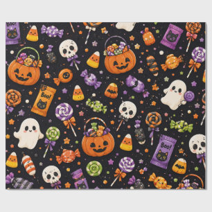 Süßes Halloween-Süßigkeiten nahtloses Muster Geschenkpapier