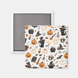 Süßes Halloween-Wasserfarbmuster mit schwarzen Kat Magnet