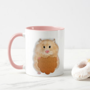 Süßes Hamster-mit-Keks-Illustrationsgeschenk Tasse