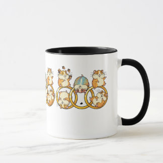 Süßes Hamster-Trio-Ringe Cartoon-Kunst Tasse