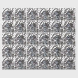 Süßes handgezeichnetes Kaninchen-Hasen-Zen-Doodle- Geschenkpapier