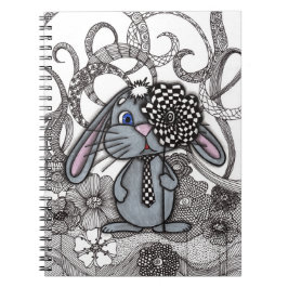 Süßes handgezeichnetes Kaninchen Zen Doodle Spiral Notizblock