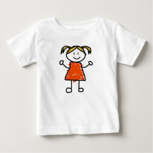 Süßes handgezeichnetes Mädchen-Baby-T-Shirt  Baby T-shirt