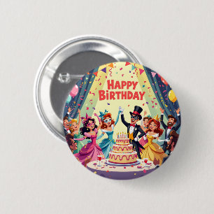 Süßes Happy Birthday-Masquerade-Thema Button
