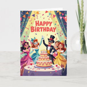 Süßes Happy Birthday-Masquerade-Thema Karte