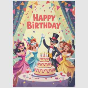 Süßes Happy Birthday-Masquerade-Thema Seidenpapier