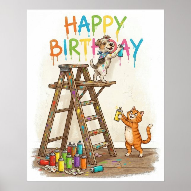 Süßes Happy Birthday Poster (Vorne)