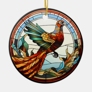 Süßes Hartglas Golden Pheasant Keramik Ornament