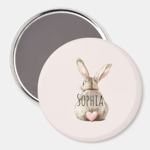 Süßes Häschen Kaninchen Rosa Herz Schwanz Magnet