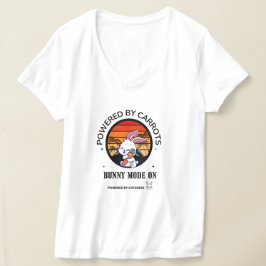 Süßes Häschen umarmt Karotte Retro-Sonnenuntergang T-Shirt