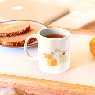 Süßes Hasen-Paar Liebeszitat - "Süße ich liebe dic Espressotasse