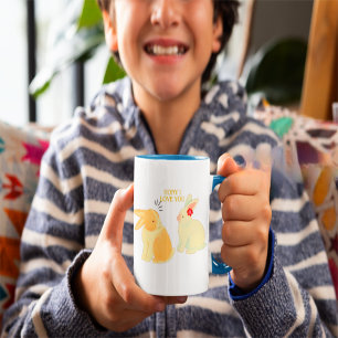 Süßes Hasen-Paar Liebeszitat - "Süße ich liebe dic Kaffeetasse