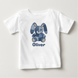 Süßes Hasen-Patchwork-Denim  Baby T-shirt
