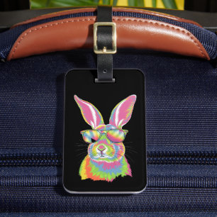 Süßes Hasengesicht Kaninchen Brille Ostern Tie Dye Gepäckanhänger