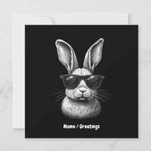Süßes Hasengesicht mit Sonnenbrille für Kinder  Einladung