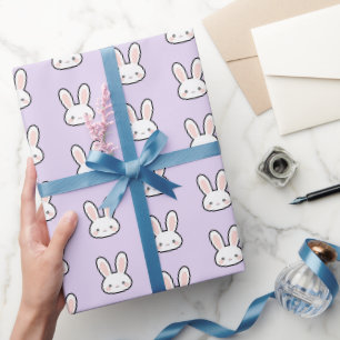 Süßes Hasengesicht Weißes Kaninchengesicht Muster Geschenkpapier
