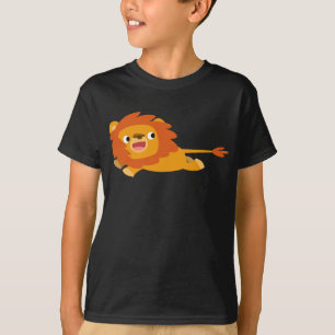 Süßes hastendes Cartoon-Löwe-Kinder-T-Shirt T-Shirt