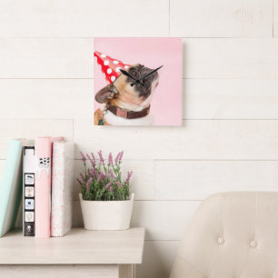 Süßes Haustier-Hund-Foto Quadratische Wanduhr