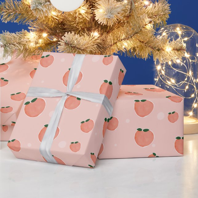 süßes helles Pfirsichmuster Geschenkpapier (Feiertage)