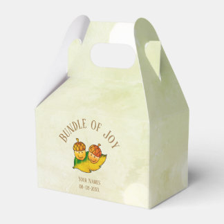 Süßes Herbst-Eichel-Bundle-of-Joy-Zwillinge-Baby-P Geschenkschachtel