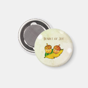 Süßes Herbst-Eichel-Bundle-of-Joy-Zwillinge-Baby-P Magnet