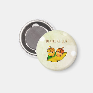 Süßes Herbst-Eichel-Bundle-of-Joy-Zwillinge-Baby-P Magnet