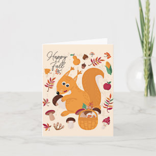 Süßes Herbst-Eichhörnchen mit individuellem Text Karte