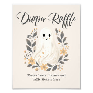 Süßes Herbst-Gespenst-Windel-Raffel-Baby-Shower-Sc Fotodruck