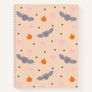 Süßes Herbst-Halloween-Fledermaus-Muster-Notizbuch Notizbuch