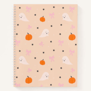 Süßes Herbst-Halloween-Geister-Muster-Notizbuch Notizbuch
