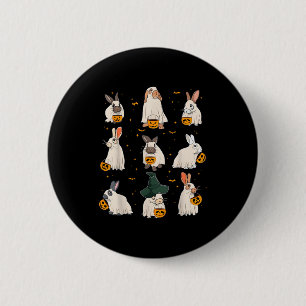 Süßes Herbst-Hasen-Geisterkostüm Kaninchenliebhabe Button