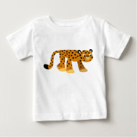 Süßes, herumstreifendes Cartoon Gepard Baby T-Shir