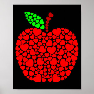 Süßes Herz Apfel Rot Männer Frauen Lustiger Valent Poster
