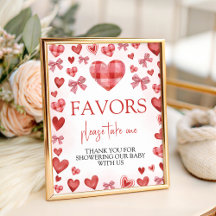 Süßes Herz Baby Shower Geschenke Tischschild