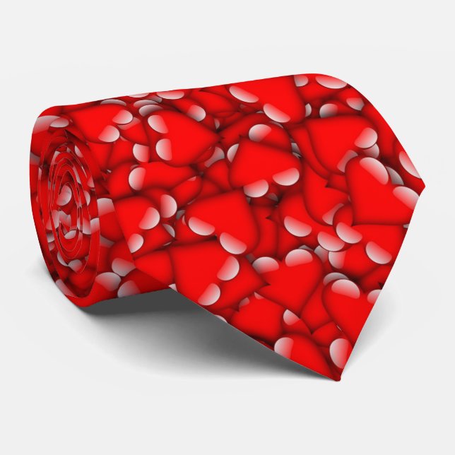 Süßes Herz Bonbon Muster Valentinstag Krawatte (Gerollt)