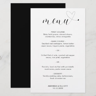 Süßes Herz Einfaches Modernes Hochzeitsmenü