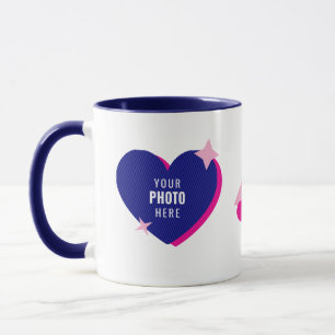 Süßes Herz-Foto-Vorlagen-Tasse & Glitzer Tasse