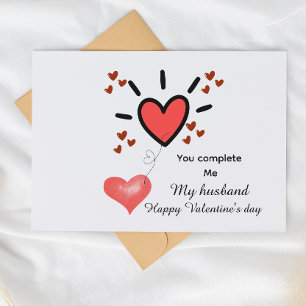 Süßes Herz füllt Valentinstagskarte für den Eheman Postkarte