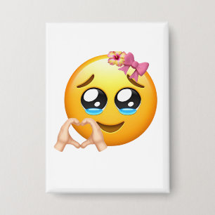 Süßes Herz Hände Emoji Pin - Coquette Ästhetik Button