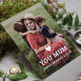 Süßes HERZ LIEBE DICH MUTTER Muttertagsfoto Karte