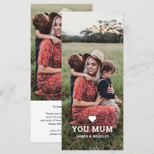 Süßes HERZ LIEBE DICH MUTTER Muttertagsfoto Karte