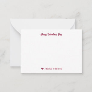 Süßes Herz Liebesmuster Rosa Valentinstag Mitteilungskarte