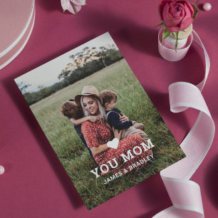 Süßes HERZ LIEBT DICH MUTTER Muttertagsfoto Karte